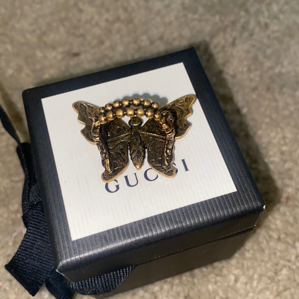 Gucci multicolor butterfly motif ring size M - Picture 2 of 6